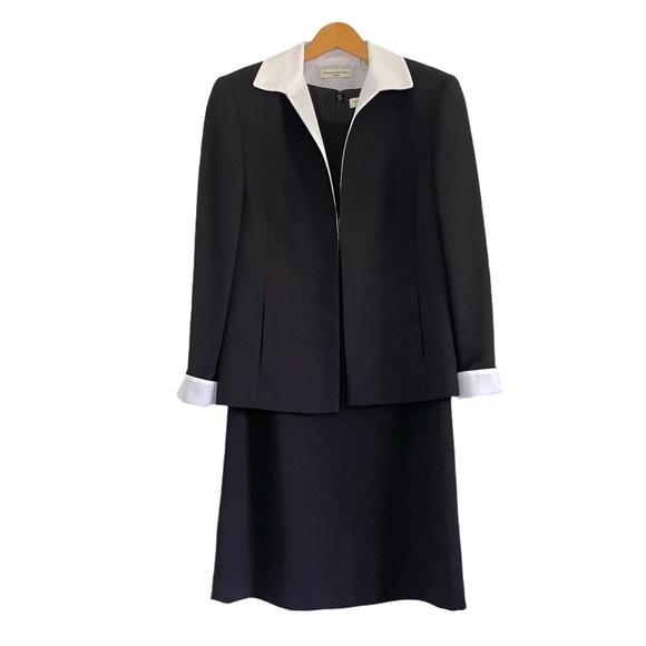 Amanda Smith Dresses & Skirts - Vintage Amanda Smith Petite 2 Piece Dress Suit Black 8 Petite